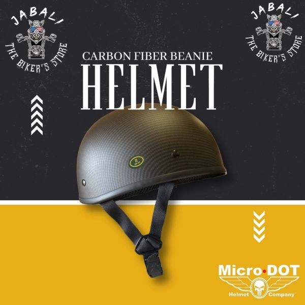 BLISTER BEANIE DOT HELMET WITH CARBON FIBER LOOK FOR BIKERS