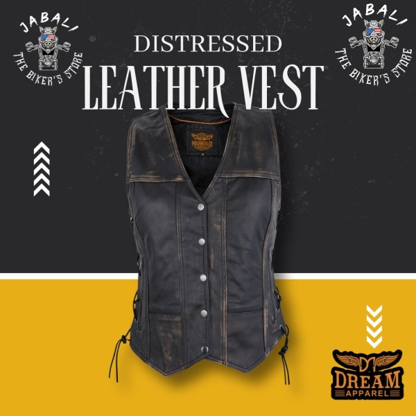 Dream Apparel Distressed Leather Vest
