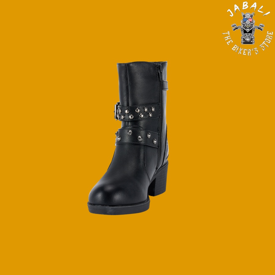Dream Apparel Women's Black Studded Boots 3