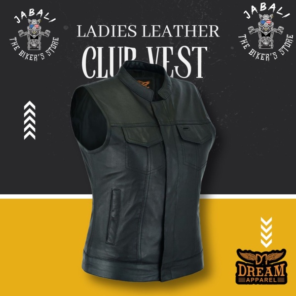 Ladies Leather Club Vest