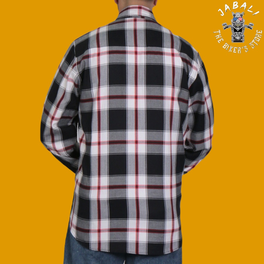 Hot Leathers Black White Red Flannel Shirt 02