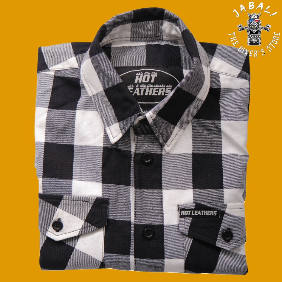 Hot Leathers Black and White Flannel Shirt 03