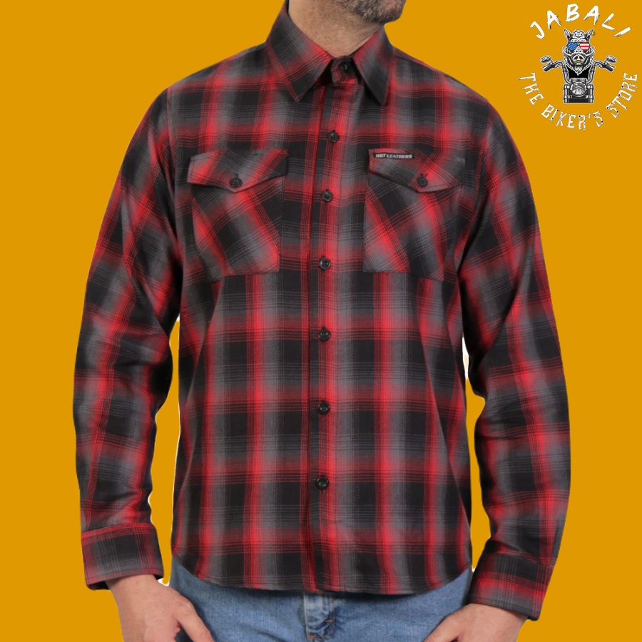 Hot Leathers Red and Gray Flannel Shirt 01