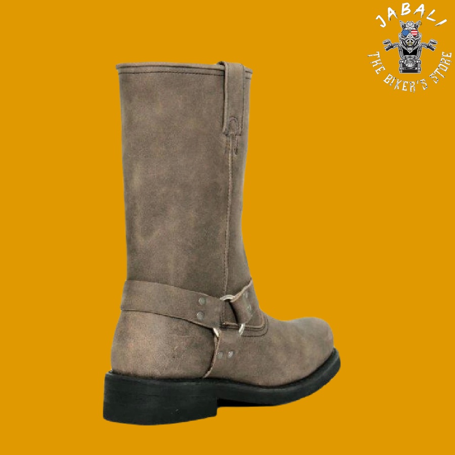 Hot Leathers Stone Wash Brown Harness Boots 06